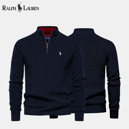 𝑅𝐿 Classic Knit Quarter-Zip Sweater